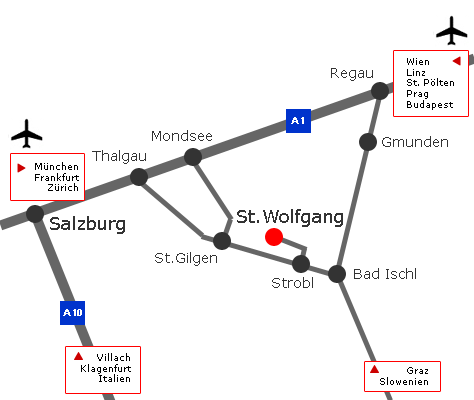 Anfahrt nach ST. Wolfgang